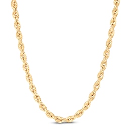Glitter Rope Chain Necklace 3.85mm Semi-Solid 10K Yellow Gold 20"