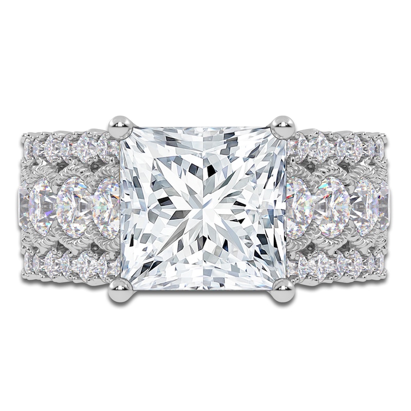 Main Image 3 of Princess-Cut Lab-Grown Diamond Engagement Ring 4-3/4 ct tw 14K White Gold