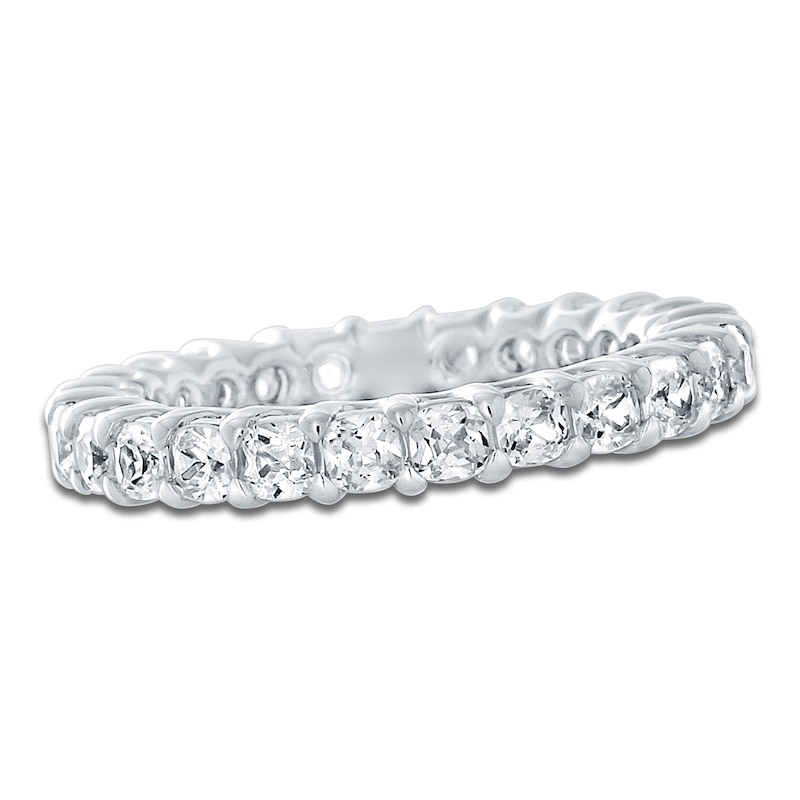 Main Image 1 of Certified Cushion-Cut Diamond Eternity Band 1-5/8 to 2 ct tw 14K White Gold