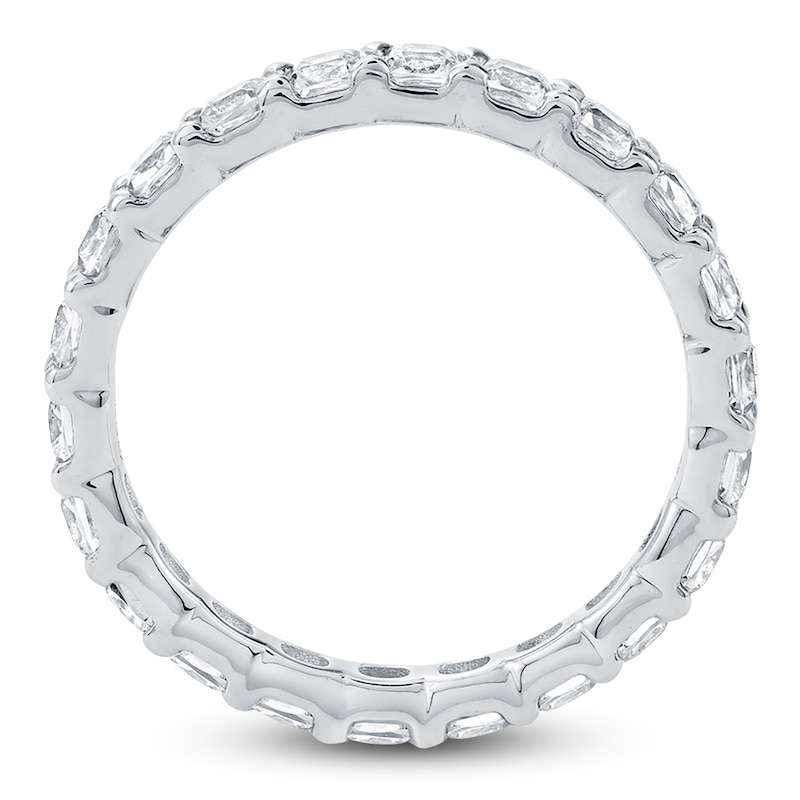 Main Image 2 of Certified Cushion-Cut Diamond Eternity Band 1-5/8 to 2 ct tw 14K White Gold