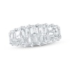 Thumbnail Image 1 of Emerald-Cut Lab-Grown Diamond Eternity Band 7-5/8 to 9-5/8 ct tw 14K White Gold