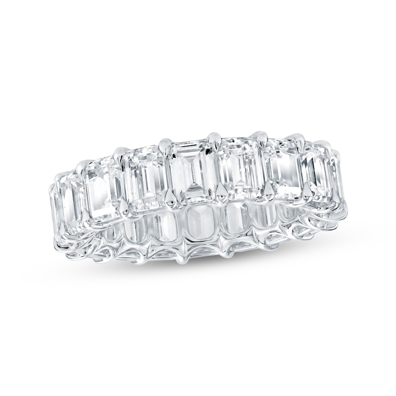 Main Image 1 of Emerald-Cut Lab-Grown Diamond Eternity Band 7-5/8 to 9-5/8 ct tw 14K White Gold