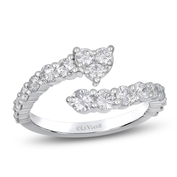 Le Vian Diamond Open Bypass Heart Ring 1-1/3 ct tw 14K Vanilla Gold