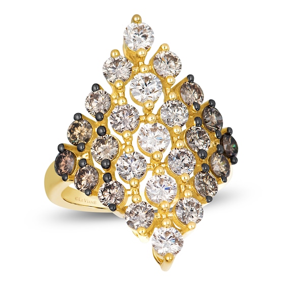 Le Vian Chocolate Ombré Diamond Rhombus-Shaped Ring 3 ct tw 14K Honey Gold