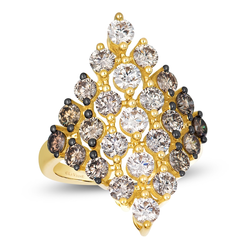 Main Image 1 of Le Vian Chocolate Ombré Diamond Rhombus-Shaped Ring 3 ct tw 14K Honey Gold