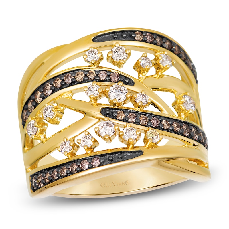 Main Image 1 of Le Vian Diamond Wide Openwork Ring 3/4 ct tw 14K Honey Gold