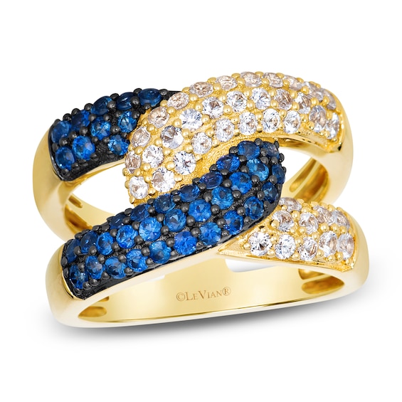Le Vian Natural Blue & White Sapphire Twist Loop Ring 14K Honey Gold