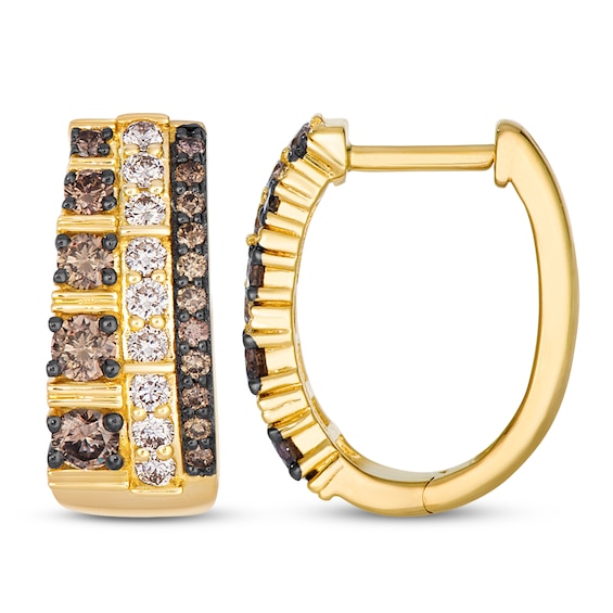 Le Vian Diamond Hoop Earrings 1 ct tw 14K Honey Gold