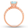 Thumbnail Image 1 of Aquamarine Engagement Ring 1/8 ct w Diamonds 14K Rose Gold
