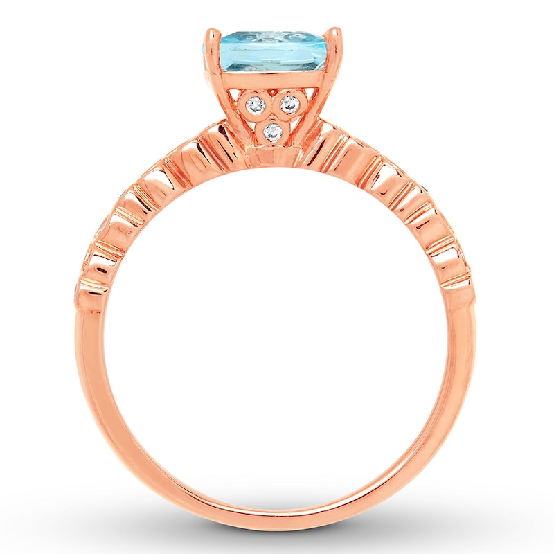 Aquamarine Engagement Ring 1/8 ct w Diamonds 14K Rose Gold | Jared