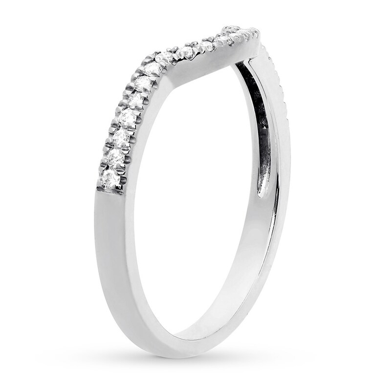 Diamond Wedding Band 1/8 ct tw Round 14K White Gold