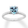 Thumbnail Image 0 of Aquamarine Engagement Ring 3/8 ct tw Diamonds 14K White Gold