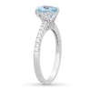 Thumbnail Image 2 of Aquamarine Engagement Ring 3/8 ct tw Diamonds 14K White Gold
