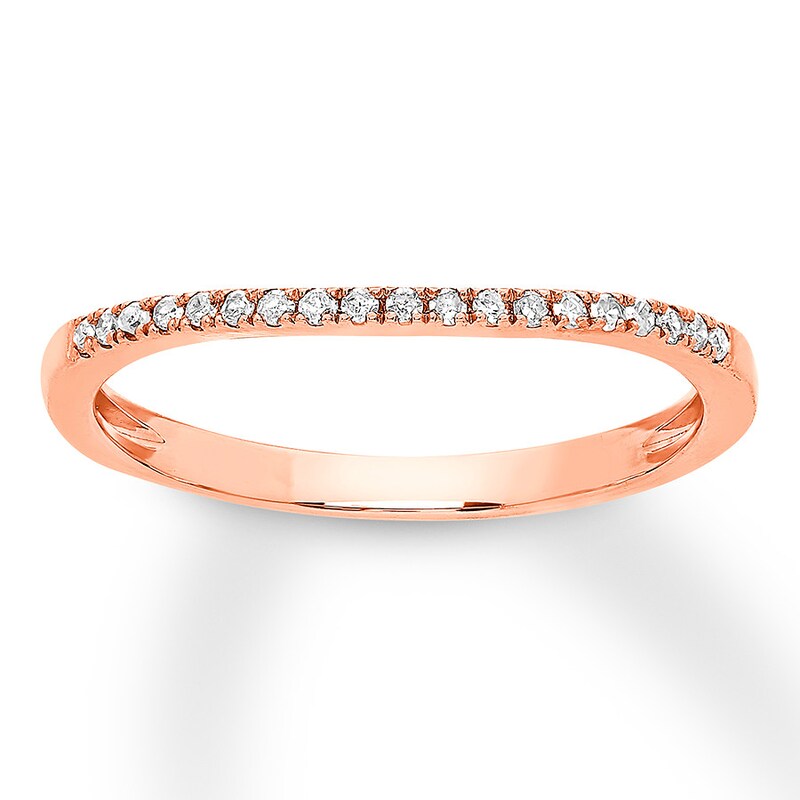 Diamond Wedding Band 1/10 ct tw Round-cut 14K Rose Gold