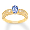 Thumbnail Image 0 of Tanzanite Engagement Ring 1/2 ct tw Diamonds 14K Yellow Gold