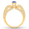 Thumbnail Image 1 of Tanzanite Engagement Ring 1/2 ct tw Diamonds 14K Yellow Gold