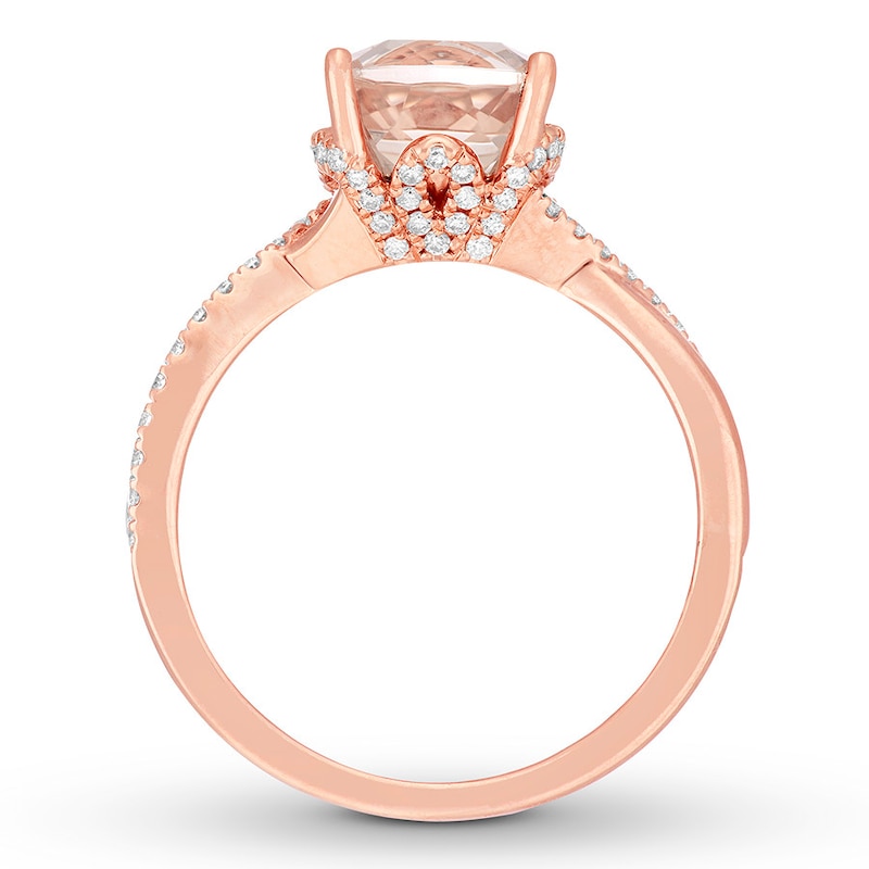 Main Image 2 of Neil Lane Morganite Ring 1/3 ct tw Diamonds 14K Rose Gold