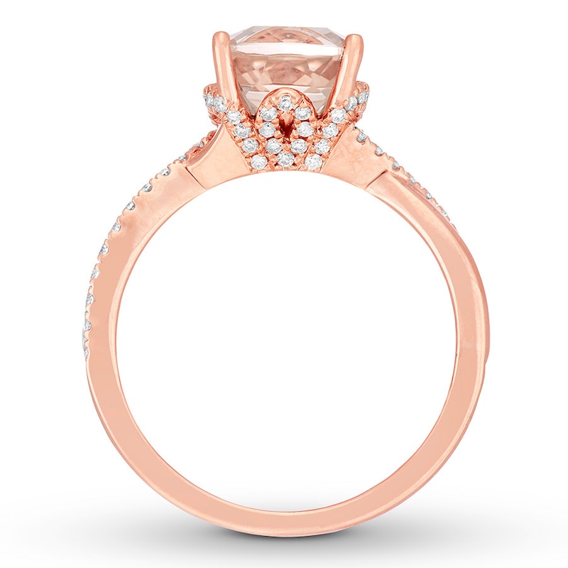 Neil Lane Morganite Ring 1/3 ct tw Diamonds 14K Rose Gold