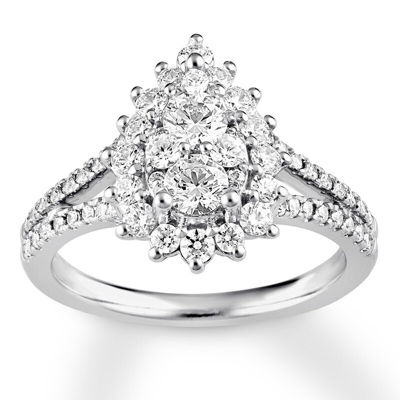 Diamond Engagement Ring 1-1/4 ct tw Round 14K White Gold