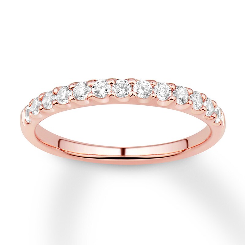 Diamond Wedding Band 3/8 carat tw Round 14K Rose Gold