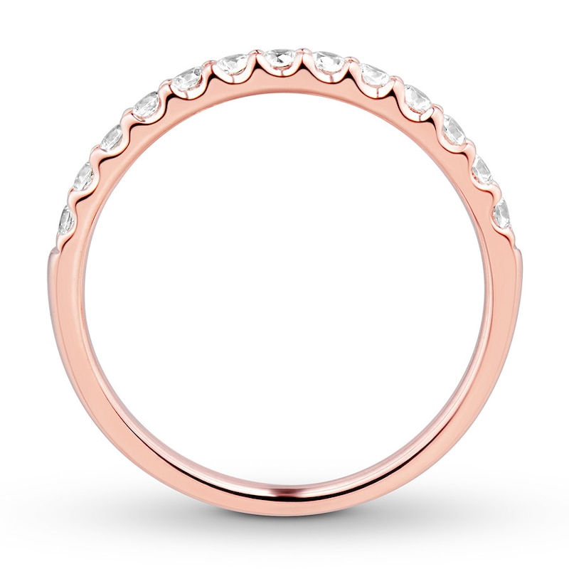 Diamond Wedding Band 3/8 carat tw Round 14K Rose Gold