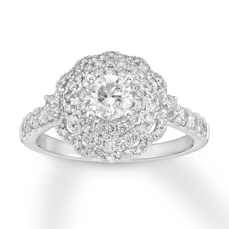 Diamond Engagement Ring 1-1/5 cts tw 14K White Gold