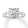 Thumbnail Image 0 of Diamond Ring 1/2 ct tw Princess/Round/Baguette 14K Gold