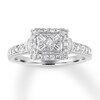 Thumbnail Image 0 of Diamond Ring 1/2 ct tw Princess/Round/Baguette 14K Gold