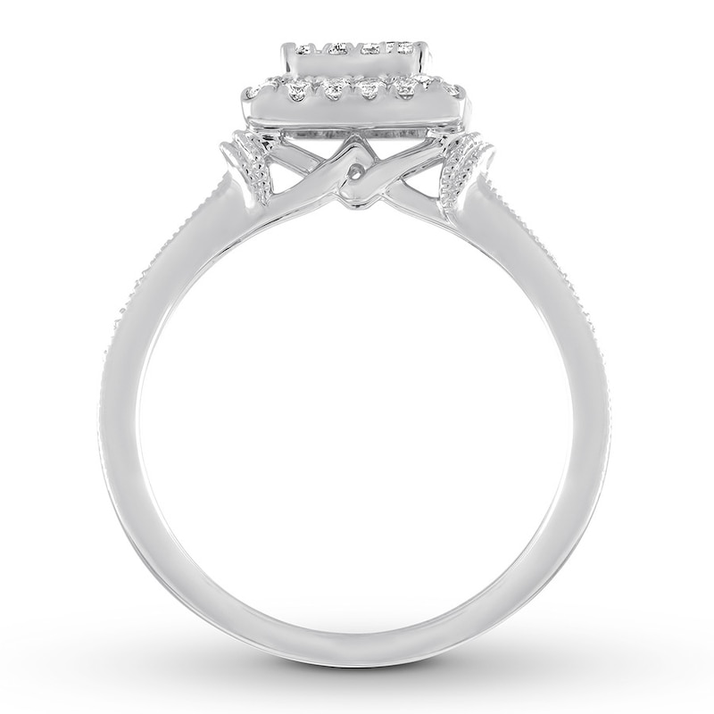 Diamond Ring 1/2 ct tw Princess/Round/Baguette 14K Gold