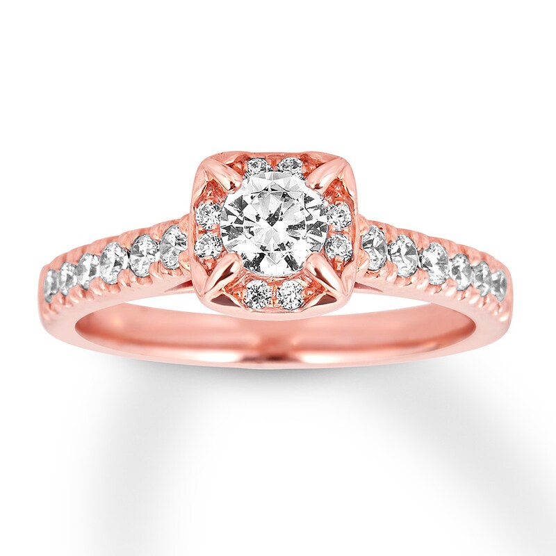 Diamond Engagement Ring 5/8 ct tw Round-cut 14K Rose Gold