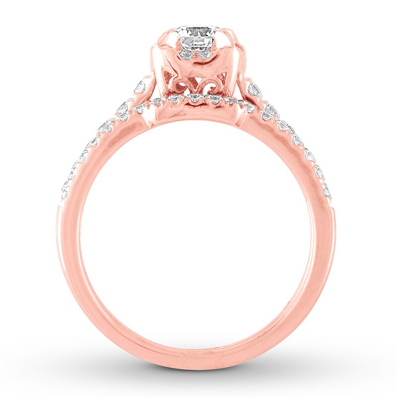 Diamond Engagement Ring 5/8 ct tw Round-cut 14K Rose Gold