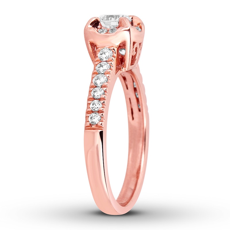 Diamond Engagement Ring 5/8 ct tw Round-cut 14K Rose Gold