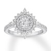 Thumbnail Image 0 of Diamond Engagement Ring 5/8 ct tw Round/Marquise 14K White Gold