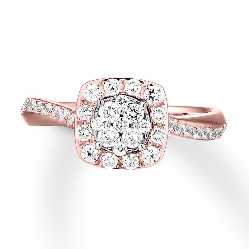 Diamond Engagement Ring 5/8 carat tw Round 14K Two-Tone Gold