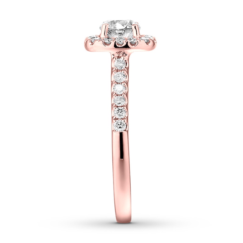 Diamond Engagement Ring 3/4 ct tw Round 14K Rose Gold