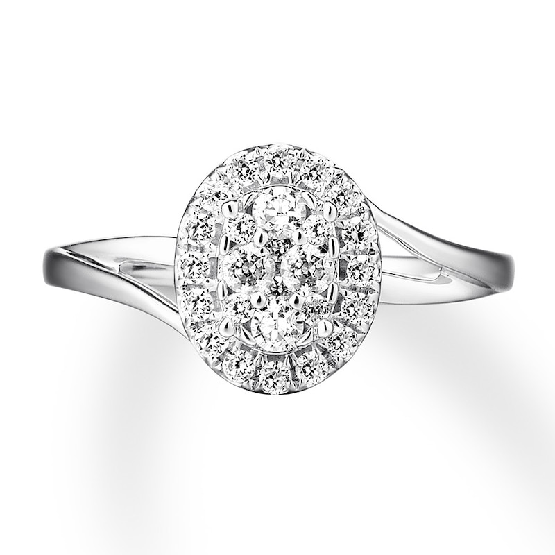 Diamond Engagement Ring 1/2 carat tw Round 14K White Gold