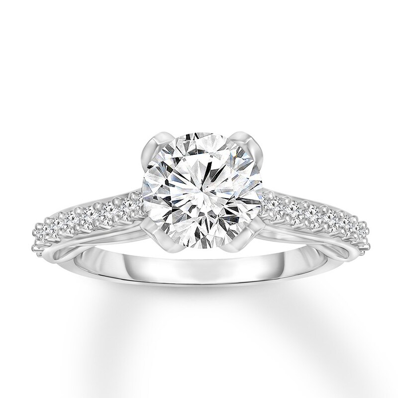 Diamond Engagement Ring 1-3/8 ct tw Round 14K White Gold