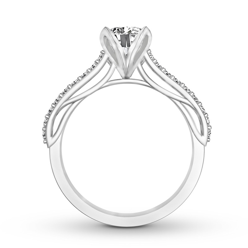 Diamond Engagement Ring 1-3/8 ct tw Round 14K White Gold