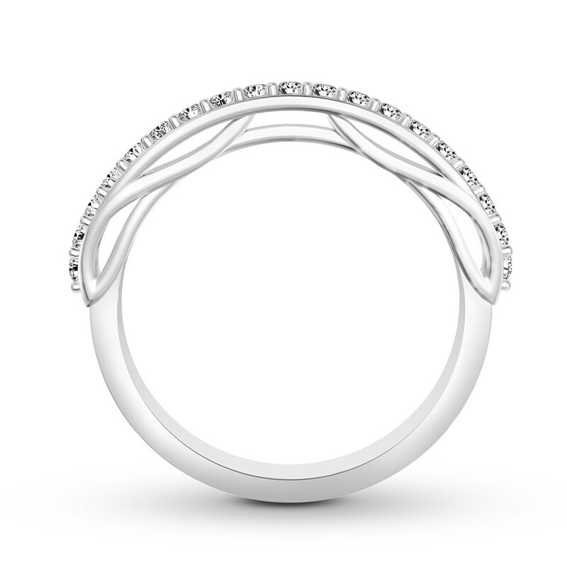 Main Image 2 of Diamond Wedding Band 1/4 ct tw Round 14K White Gold