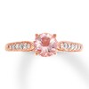 Thumbnail Image 0 of Morganite Engagement Ring 1/8 ct tw Diamonds 14K Rose Gold