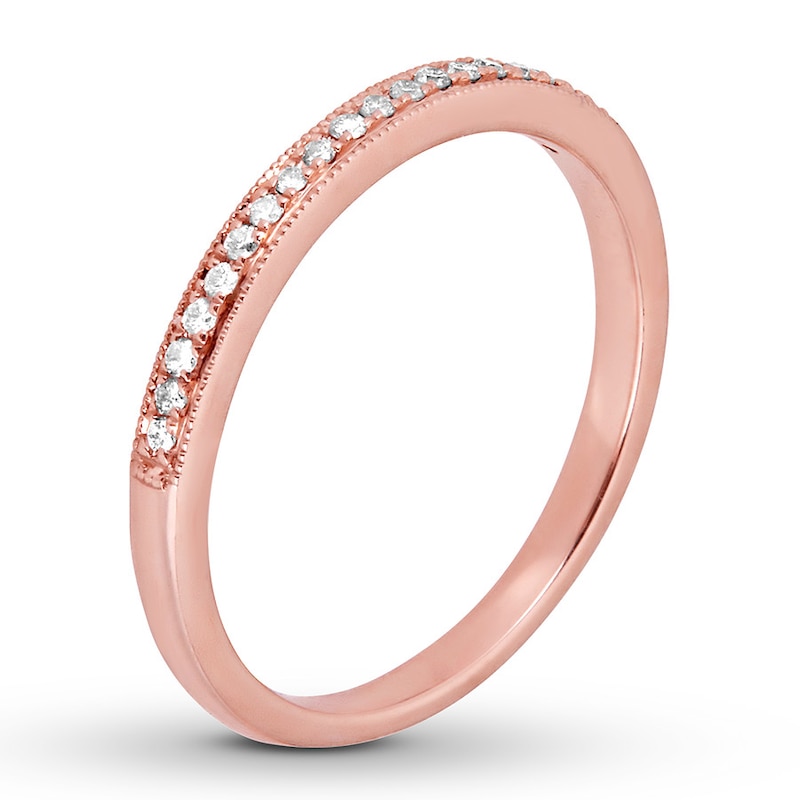 Diamond Wedding Band 1/10 ct tw Round-cut 14K Rose Gold