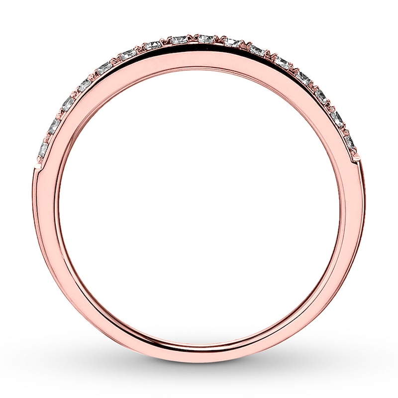 Diamond Wedding Band 1/5 ct tw Round 14K Rose Gold