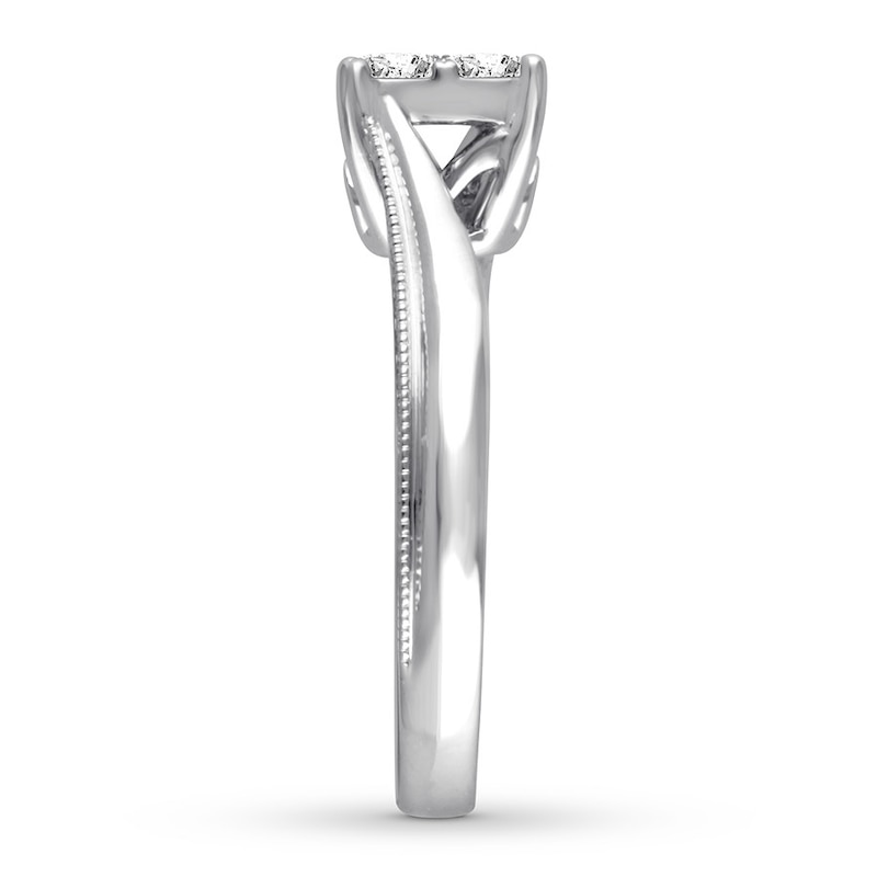 Main Image 2 of Diamond Engagement Ring 1/2 ct tw Princess-cut 14K White Gold