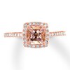 Thumbnail Image 0 of Morganite Engagement Ring 1/5 ct tw Diamonds 14K Rose Gold