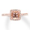Thumbnail Image 1 of Morganite Engagement Ring 1/5 ct tw Diamonds 14K Rose Gold