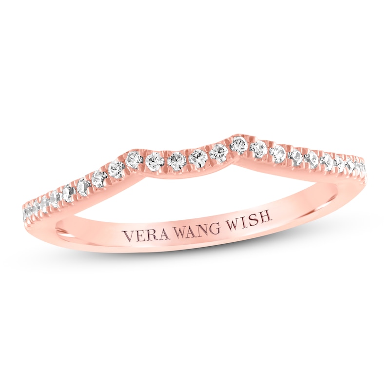 Vera Wang WISH Wedding Ring 1/6 ct tw Diamonds 14K Rose Gold with 360