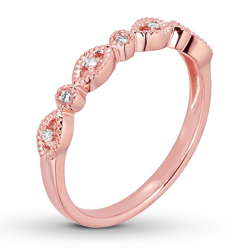 Diamond Wedding Band 1/20 carat tw Round 14K Rose Gold