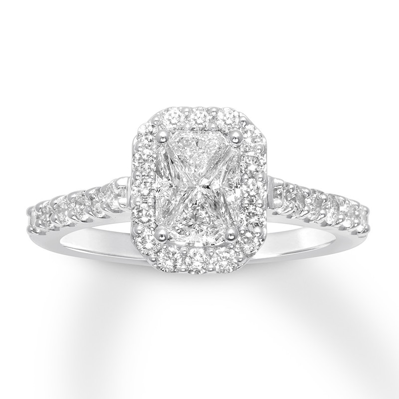 Diamond Engagement Ring 1 carat tw Pie-shaped 14K White Gold