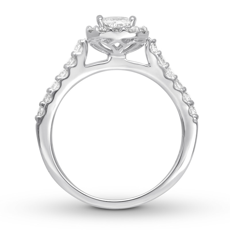 Diamond Engagement Ring 1 carat tw Pie-shaped 14K White Gold