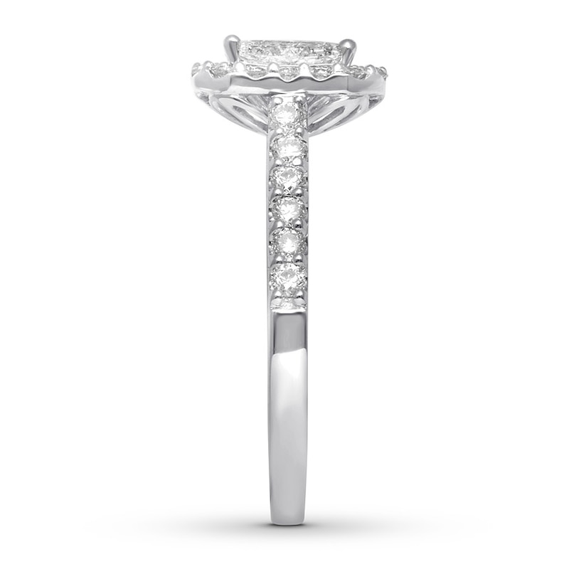 Diamond Engagement Ring 1 carat tw Pie-shaped 14K White Gold